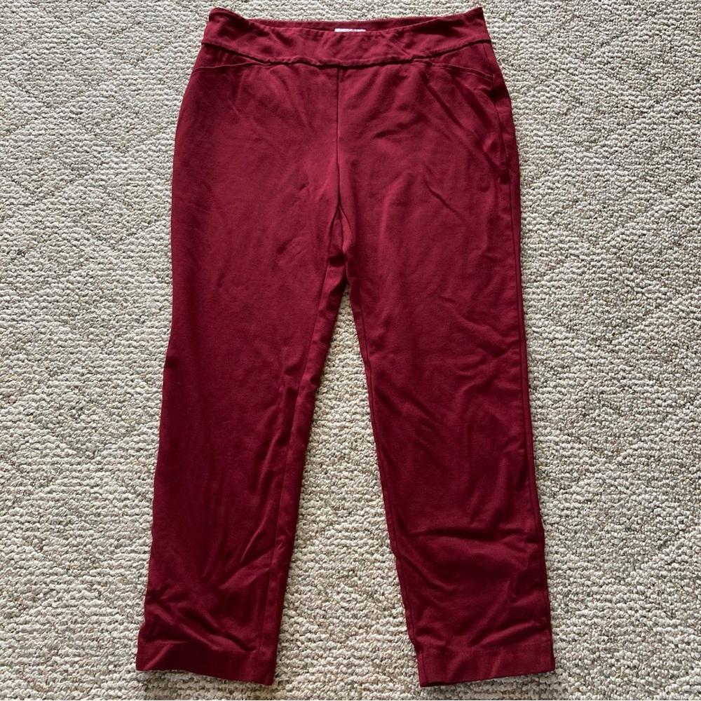 Charter Club Women's Ponte Capris in Deep Burgundy